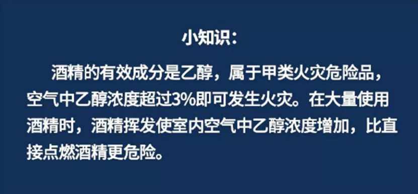 用纯度75的医用酒精消毒时以下哪种做法不可取（酒精易燃！在疫情期间使用需要特别注意！）-第6张图片-拓城游