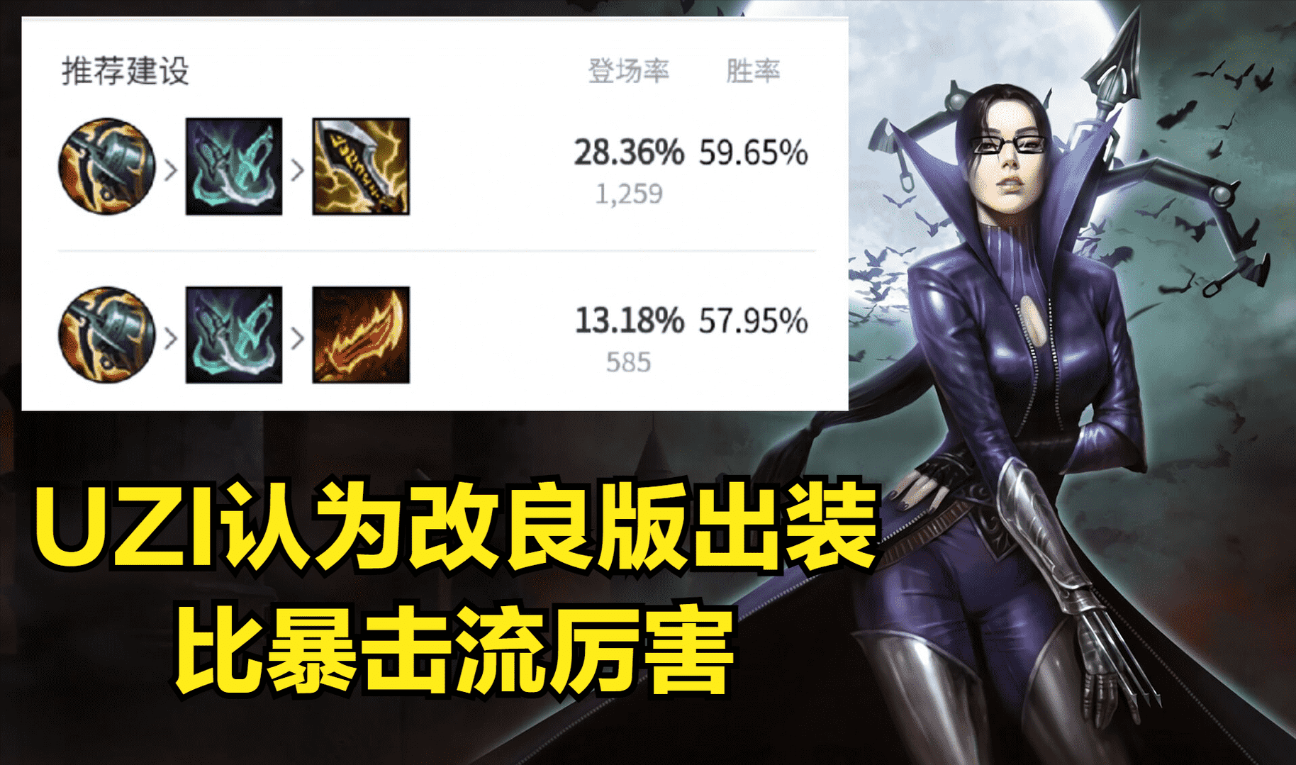 求LOLVN打法及装备技能加点（UZI讲解VN出装顺序，第一件做神话没有用，破败才是VN首选）-第5张图片-拓城游