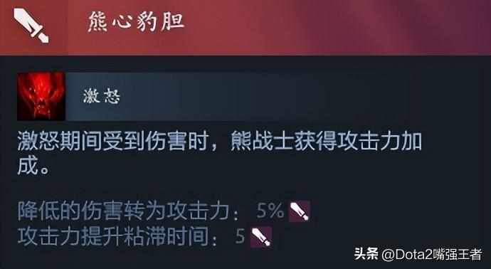 《DOTA 2》中的拍拍熊应该如何出装?（Dota2 7.37更新后命石分析及装备选择，第85篇：啪啪熊——熊战士）-第4张图片-拓城游